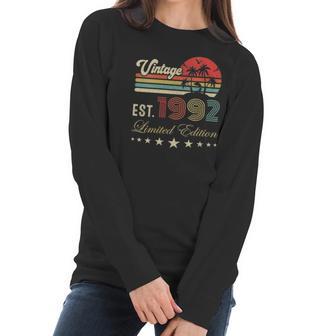 Womens 30Th Birthday Born 1992 Vintage Limited Edition 30 Birthday V-Neck Women Long Sleeve Tshirt | Favorety