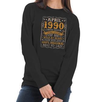 31St Birthday Decoration April 1990 Men Women 31 Years Old Women Long Sleeve Tshirt | Favorety