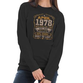 44Th Birthday Decoration April 1978 Men Women 44 Years Old Women Long Sleeve Tshirt | Favorety AU