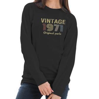 50Th Birthday Gift Retro Birthday Vintage 1971 Original Parts Women Long Sleeve Tshirt | Favorety DE