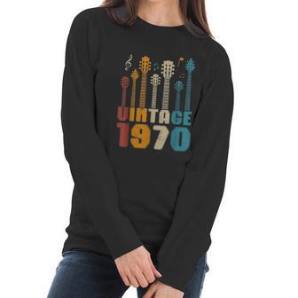 50Th Birthday Gifts Vintage 1970 Guitarist Guitar Lovers Women Long Sleeve Tshirt | Favorety AU