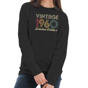 60Th Birthday Gift 1960 Vintage Limited Edition 60 Years Old Zip Women Long Sleeve Tshirt | Favorety AU