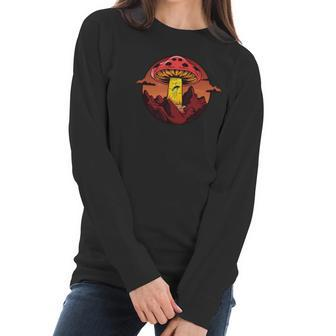 Alien Ufo Space Aliens Spaceship Kiffen Joint Mushrooms Shirt Women Long Sleeve Tshirt | Favorety CA