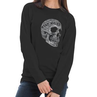 Alternative Clothes Aesthetic Goth Women Stay Weird Skull Gothic Goth Punk Women Long Sleeve Tshirt | Favorety UK