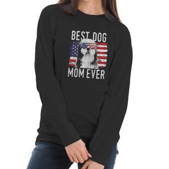 American Flag Best Dog Mom Ever Women Long Sleeve Tshirt | Favorety DE