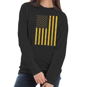 American Flag Honeycomb Honey Bee Beekeeping Beekeeper Women Long Sleeve Tshirt | Favorety UK