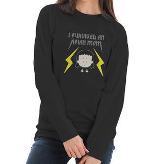 Angry Little Asian Girl I Survived An Asian Mom Women Long Sleeve Tshirt | Favorety AU