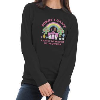 Animal Crossing Sorry I Cant I Have To Water My Flowers Women Long Sleeve Tshirt | Favorety AU