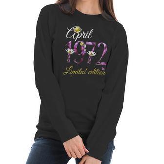 April 1972 Tee - 50 Years Old Floral 1972 50Th Birthday Gift Women Long Sleeve Tshirt | Favorety AU