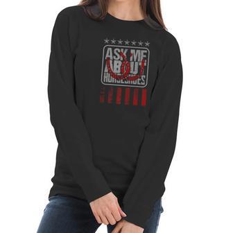 Ask Me About Horseshoe Pitching Ringer Women Long Sleeve Tshirt | Favorety