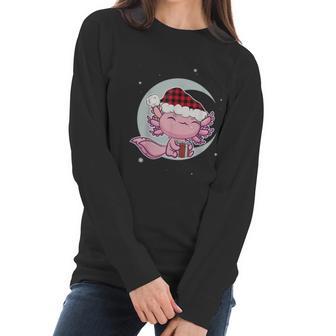 Axolotl Christmas Manga Kawaii Salamander Cute Santa Moon Women Long Sleeve Tshirt | Favorety UK