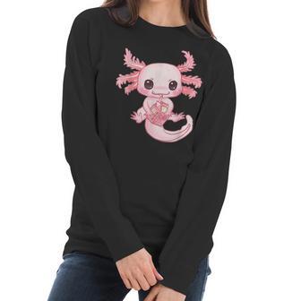 Axolotl Pastel Goth Strawberry Milk Shake Anime Aesthetic Men Women T-Shirt Graphic Print Casual Unisex Tee Women Long Sleeve Tshirt | Favorety AU