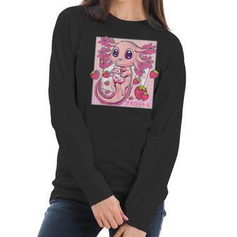 Axolotl Pastel Goth Strawberry Milk Shake Anime Aesthetic V3 Men Women T-Shirt Graphic Print Casual Unisex Tee Women Long Sleeve Tshirt | Favorety CA