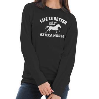 Azteca Horse Rider Equestrian Horseriding Gift Women Long Sleeve Tshirt | Favorety UK