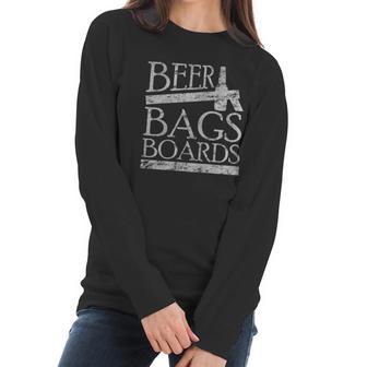 Beer Bags Boards Funny Cornhole T-Shirt Women Long Sleeve Tshirt | Favorety