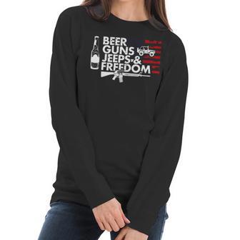 Beer Guns Jeeps & Freedom T Women Long Sleeve Tshirt | Favorety