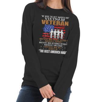 We Were The Best America Had Vietnam Veteran Brothers Who Men Women T-Shirt Graphic Print Casual Unisex Tee Women Long Sleeve Tshirt | Favorety CA