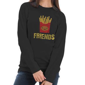 Best Friends Set Bff Set Burger Fries Junk Food Matching Women Women Long Sleeve Tshirt | Favorety