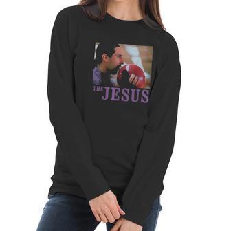 The Big Lebowski Jesus Licking The Bowling Ball Graphic Women Long Sleeve Tshirt | Favorety