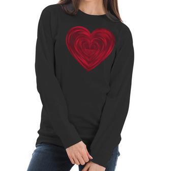 Big Red Heart Classic Valentines Day Women Men Kids Women Long Sleeve Tshirt | Favorety AU