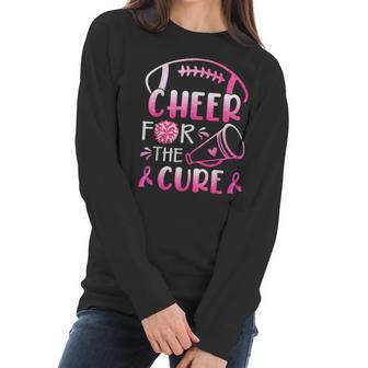 Breast Cancer Awareness Cheer For The Cure V2 Men Women T-Shirt Graphic Print Casual Unisex Tee Women Long Sleeve Tshirt | Favorety DE