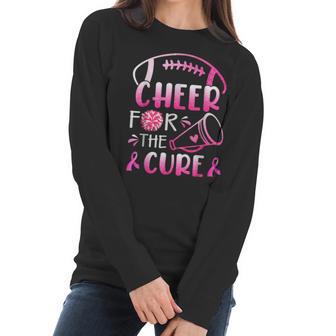 Breast Cancer Awareness Cheer For The Cure V4 Men Women T-Shirt Graphic Print Casual Unisex Tee Women Long Sleeve Tshirt | Favorety