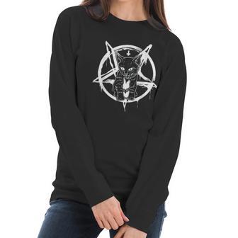 Cat Occult Satanic Lucifer Gift Women Men Women Long Sleeve Tshirt | Favorety CA