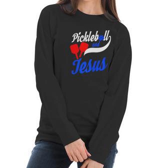 Christian Pickleball Jesus Funny Player Gift Dink Women Long Sleeve Tshirt | Favorety CA