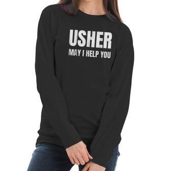 Christian Usher Church Gift Women Long Sleeve Tshirt | Favorety CA