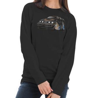 Classic Seventies Muscle Car Hot Rod Cartoon Women Long Sleeve Tshirt | Favorety