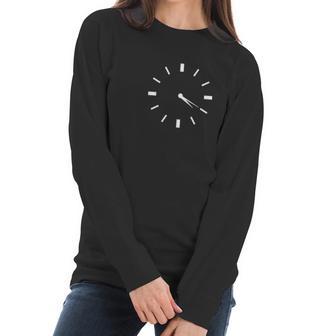 Clock Novelty Weed Graphic Sarcastic Funny Women Long Sleeve Tshirt | Favorety