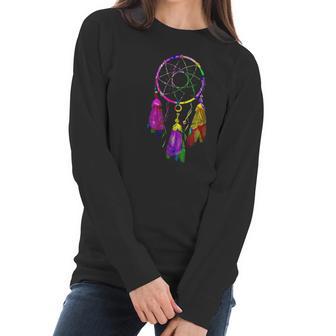 Colorful Dreamcatcher Feathers Native American Indian Tribal Women Long Sleeve Tshirt | Favorety CA