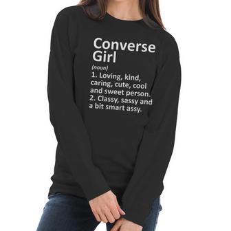 Womens Converse Girl Tx Texas Funny City Home Roots Gift Women Long Sleeve Tshirt | Favorety