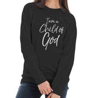 Cute Christian Salvation Quote Gift I Am A Child Of God Women Long Sleeve Tshirt | Favorety DE