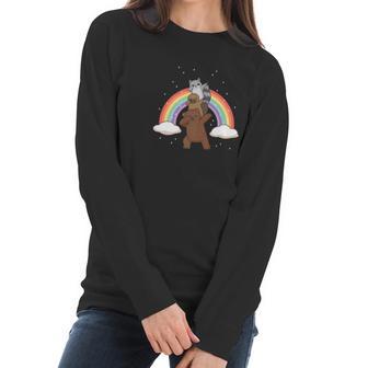 Dabbing Grizzly Bear Platypus Raccoon Rainbow Funny Women Long Sleeve Tshirt | Favorety DE