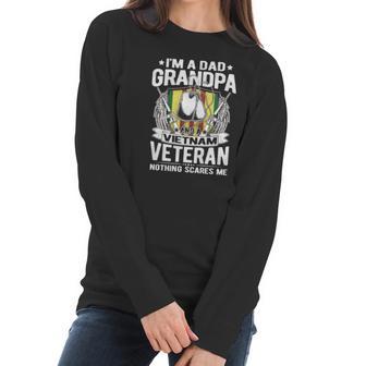 A Dad Grandpa And Vietnam Veteran Proud Retired Soldier Gift Women Long Sleeve Tshirt | Favorety