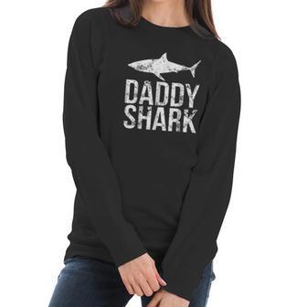 Daddy Shark Black Best Christmas Gifts For Dad Women Long Sleeve Tshirt | Favorety UK