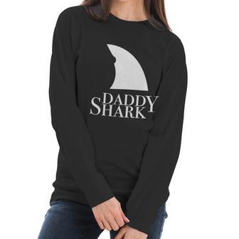 Daddy Shark Black Design Best Christmas Gifts For Dad Women Long Sleeve Tshirt | Favorety AU