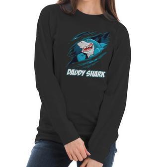 Daddy Shark In Blood Best Christmas Gifts For Dad Women Long Sleeve Tshirt | Favorety CA