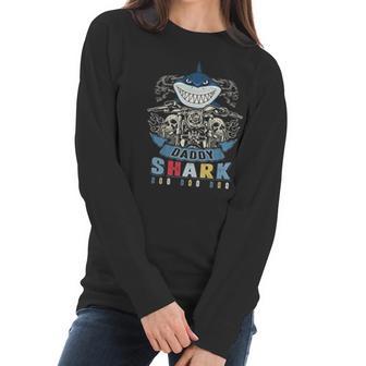 Daddy Shark Skull Biker Best Christmas Gifts For Dad Women Long Sleeve Tshirt | Favorety DE