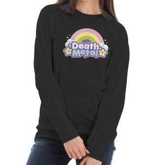 Death Metal Rainbow Yellow Star Unicorn Rock Concert Women Long Sleeve Tshirt | Favorety DE