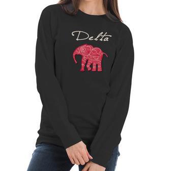 Womens Delta Elephant Crimson Designs Women Long Sleeve Tshirt | Favorety AU