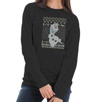 Disney Frozen Olaf Sven Ugly Christmas Sweater T-Shirt Women Long Sleeve Tshirt | Favorety CA