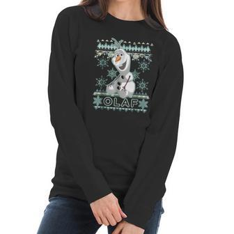 Disney Frozen Olaf Ugly Christmas Sweater Graphic T-Shirt Women Long Sleeve Tshirt | Favorety