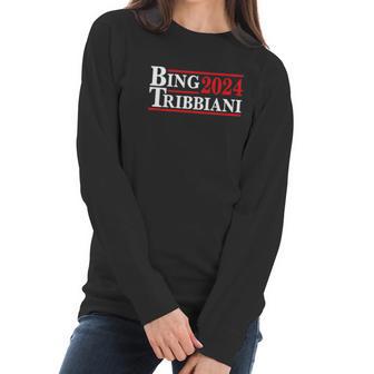 Donkey Tees Bing Tribbiani Election 2024 Women Long Sleeve Tshirt | Favorety UK