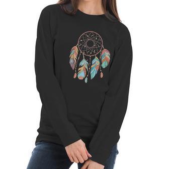 Dream Catcher Native American Feathers Boho Dreamcatcher Women Long Sleeve Tshirt | Favorety AU