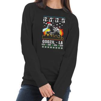 Fa La La La Godzilla Ugly Christmas Women Long Sleeve Tshirt | Favorety UK