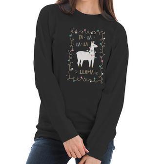 Fa La La La Llama Southern Charm Collection On A Navy Women Long Sleeve Tshirt | Favorety DE