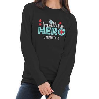 Frontline Hero Med Tech Essential Workers Thank You Nurses Graphic Design Printed Casual Daily Basic Women Long Sleeve Tshirt | Favorety AU