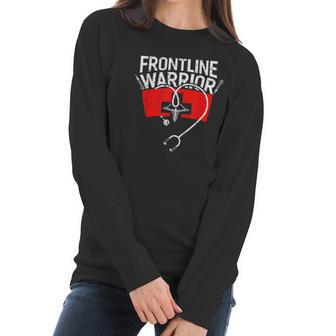 Frontline Warrior Cna Nurse Doctor Healthcare Worker Women Long Sleeve Tshirt | Favorety UK